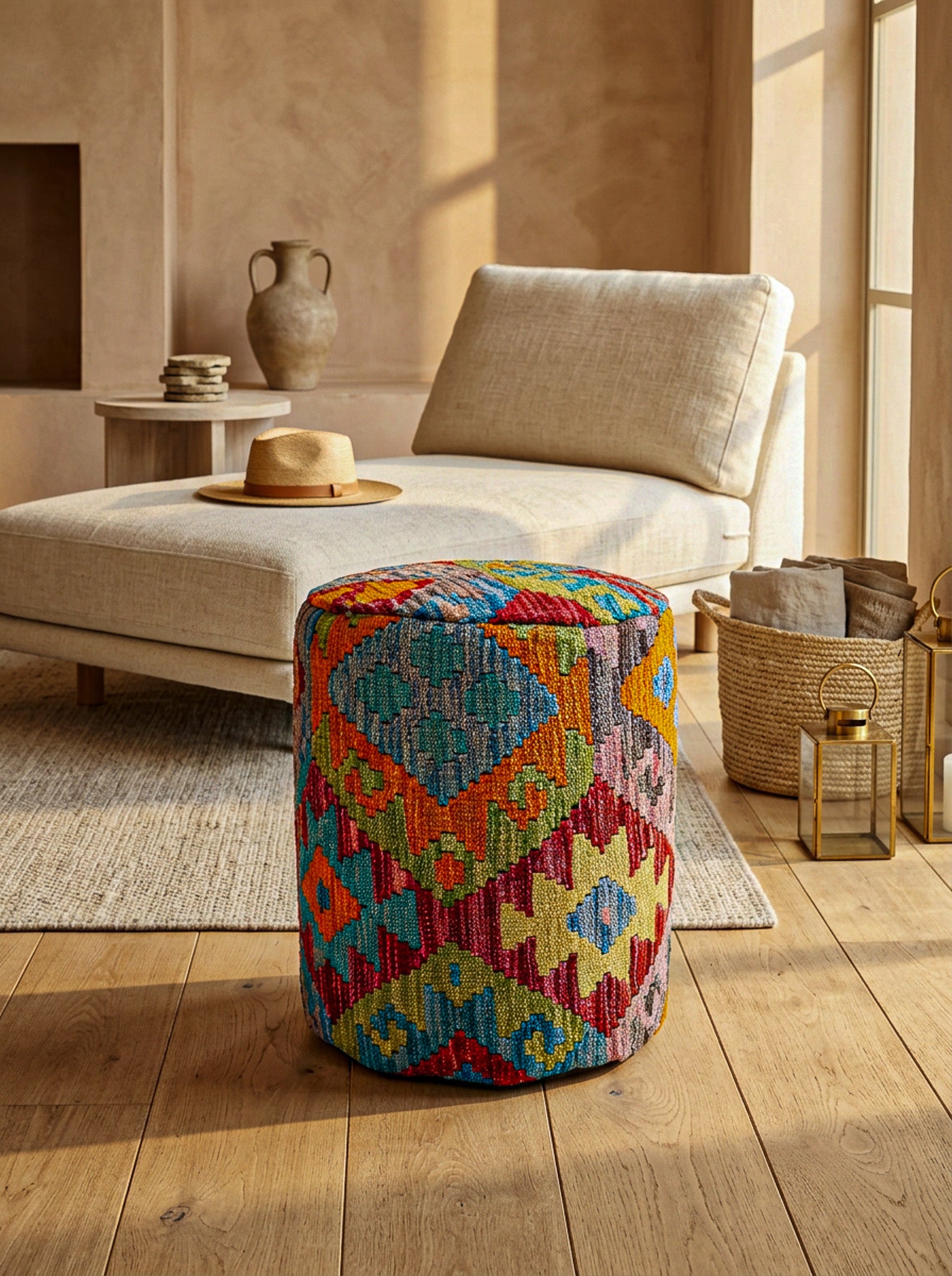 Puf Redondo Kilim Mai Mai - 37x42cm