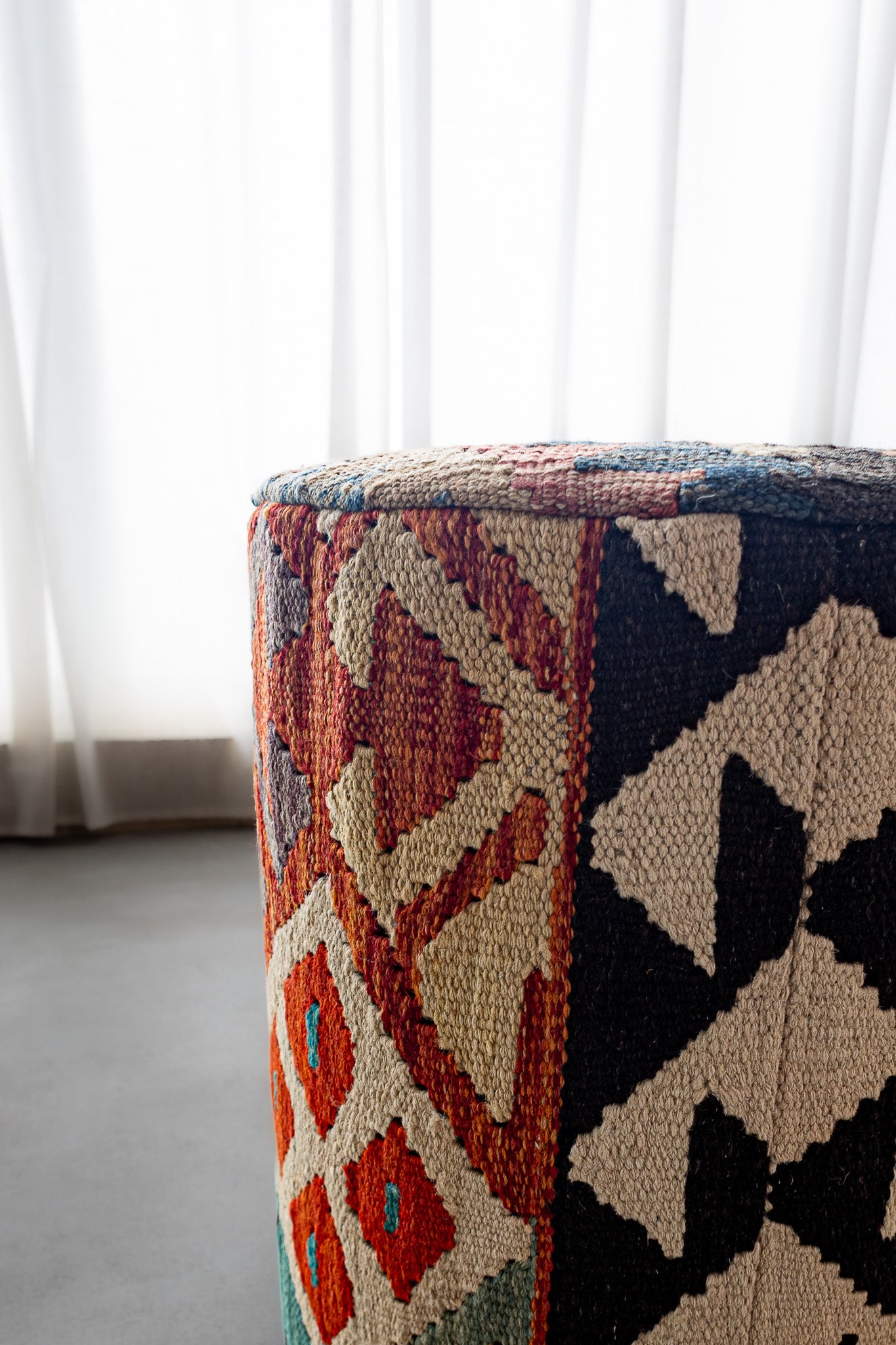 Pouf Rund Kilim Mai Mai - masse 37x42cm