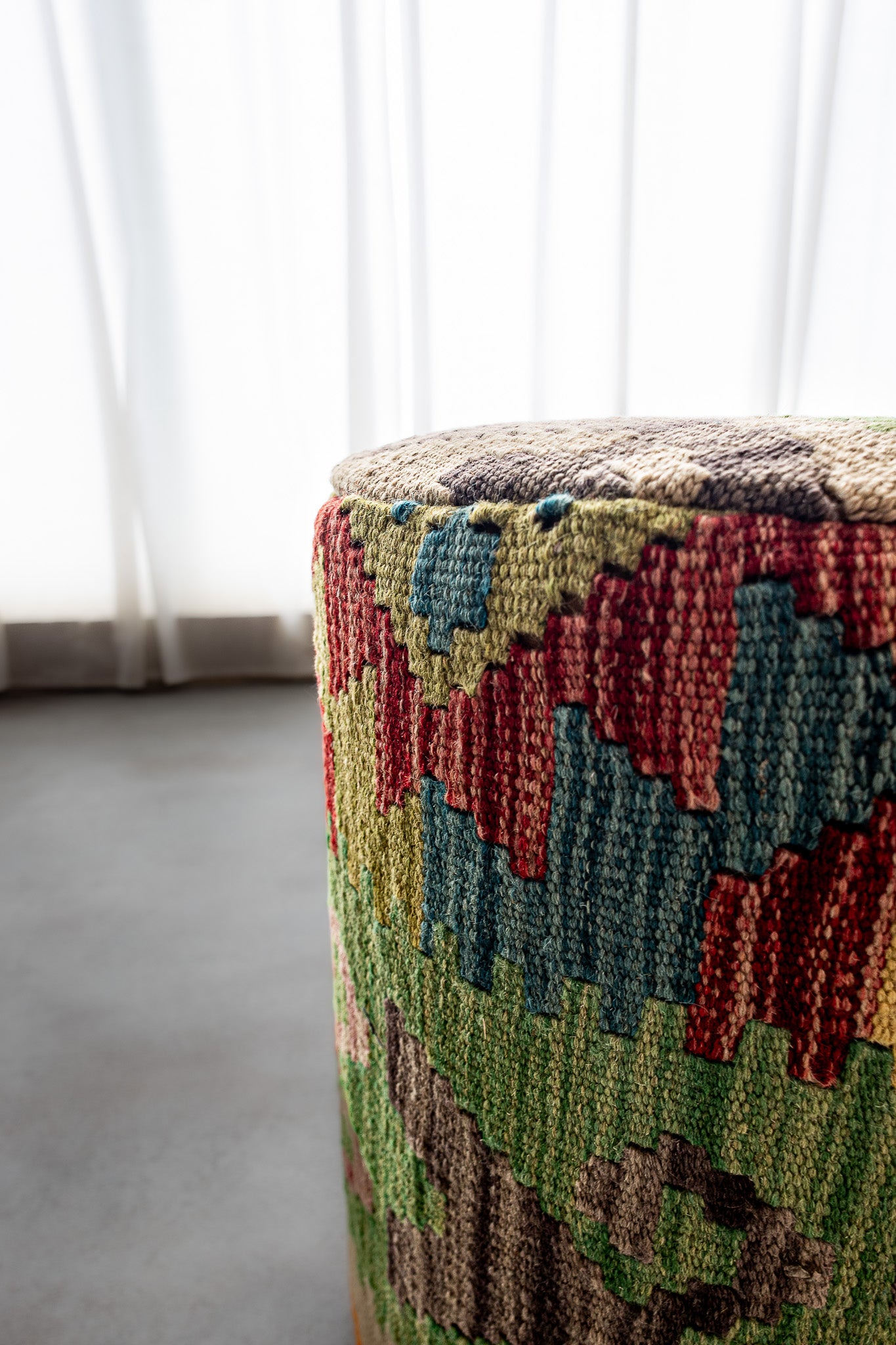 Pouf Rund Kilim Mai Mai - masse 37x42cm