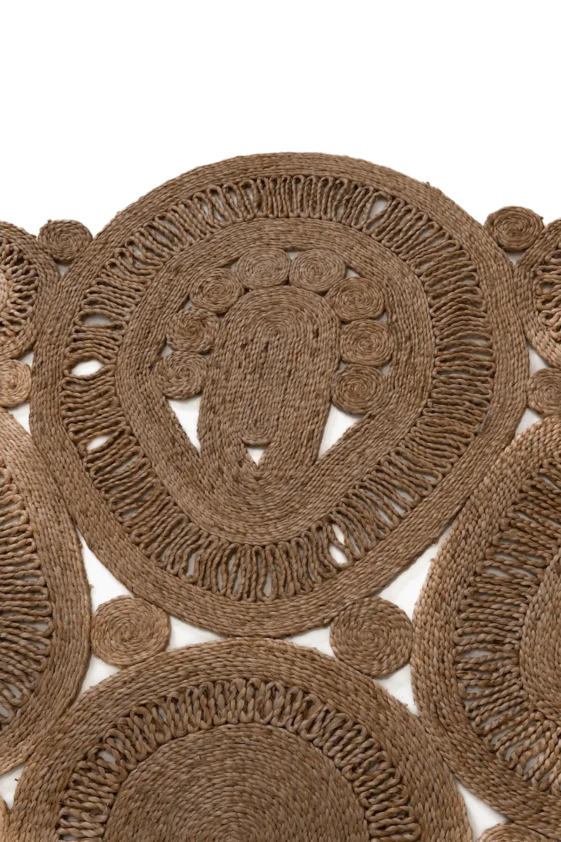 Runder Naturjute-Teppich - Braun 202 x 204