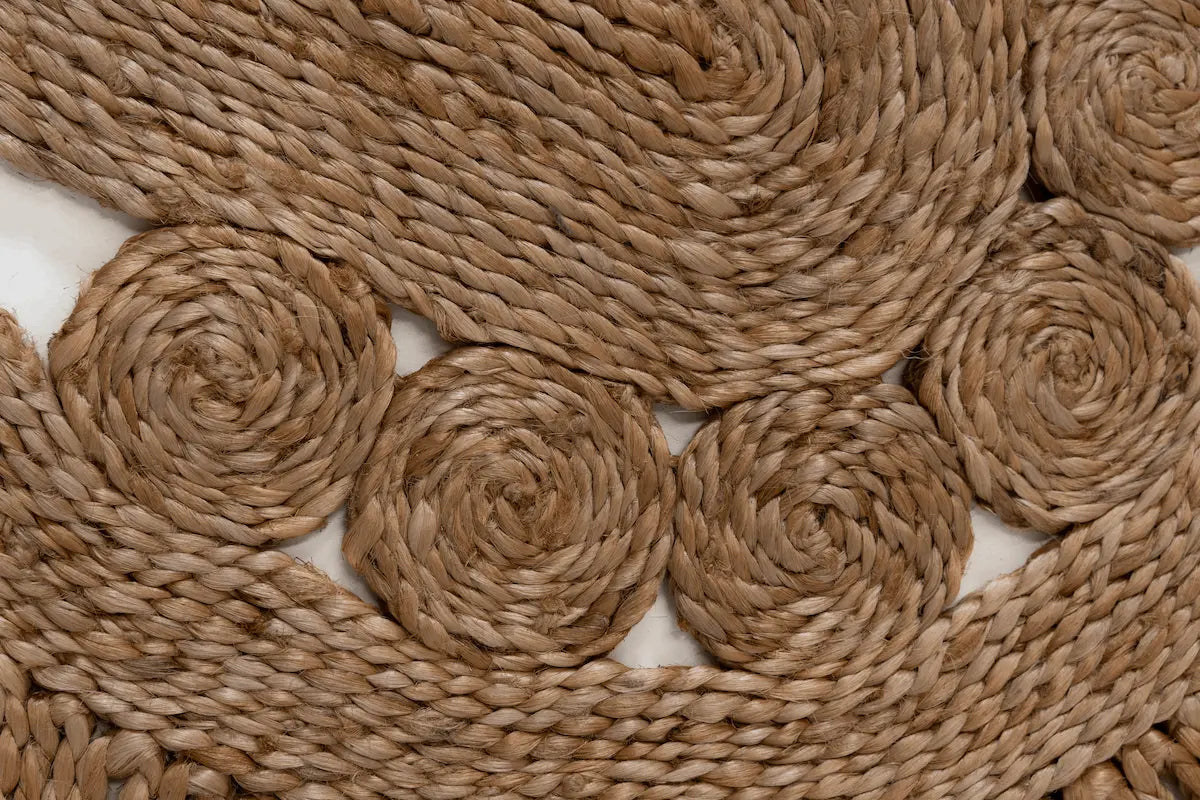 Runder Naturjute-Teppich - Braun 202 x 204