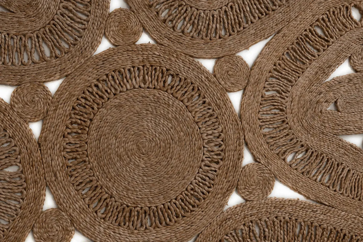 Runder Naturjute-Teppich - Braun 202 x 204
